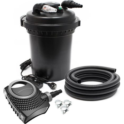 Kit set bassin 12000 litres 11 watts UVC pompe 8000 l/h tuyau 10 m kit de filtration (1/5)