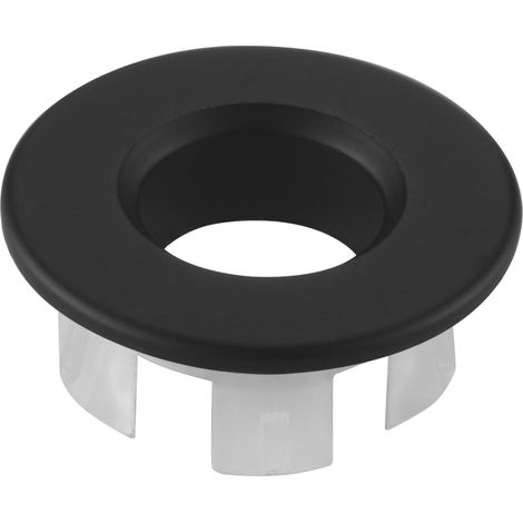 Imex – Bouchon d'évier noir mat en laiton et zamak – Garniture de trop-plein pour lavabo – ERL001NG