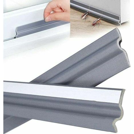 196 pouces/5 m Gris Forme de T Boudin fenêtre coulissante Porte Entrée, PU Mousse Joint auto-adhésif isolant étanche Bande d'étanchéité pour fenêtres froid aluminium sous porte extérieure Gris—— (1/4)
