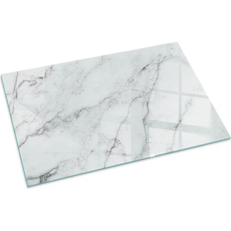 Plaque de protection de sol en verre trempé pour cheminée ou poêle à bois pare-feu contre les étincelles Motif marbré avec veines 100x70 (1/5)