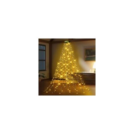 Luci natalizie a stringa, 2 m, 16 rami, 400 LED, 8 modalità e timer, impermeabili, per decorazioni natalizie - Bianco caldo - Crezuo