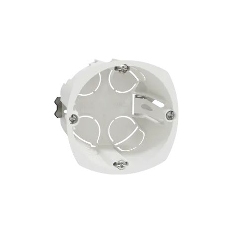Schneider Electric – Boîte d'encastrement 1 poste Ø 67 mm profondeur 50 mm – Fixation par vis et griffes métalliques – Multifix pour installation murale sécurisée