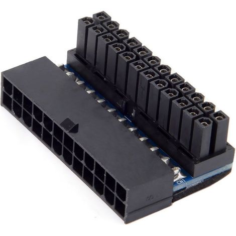GMTA power connector adapter for motherboard, 24-pin to 90° angled connector, DIY PC assembly accessory for cable routing