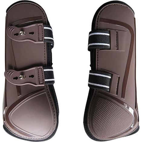 lot de 2 guêtres équestres, protection jambes avant, polyuréthane respirant, absorption chocs, sangle réglable, saut d'obstacles (1/5)