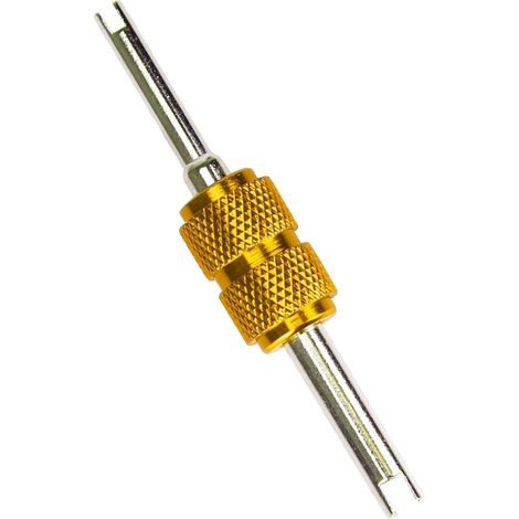 1 Stück Doppelkopf-Ventileinsatzschraubendreher für Klimaanlagenventile aus Aluminiumlegierung, Aus- und Einbauwerkzeug (1/5)