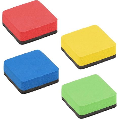 Lot de 4 marqueurs effaçables à sec pour tableaux blancs : rouge, jaune, bleu, vert (1/5)