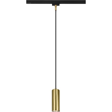 Lampada a sospensione, metallo, ottone satinato, 6x180x6 cm, Duoline (1/4)