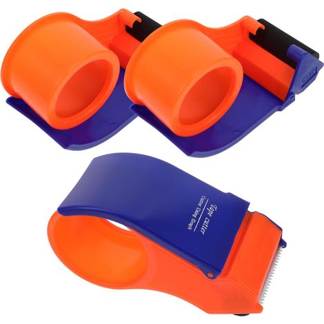 set di taglierine/dispenser per nastro adesivo riutilizzabili per sigillare cartoni e sacchetti di plastica, taglierina manuale per nastro adesivo per 3 pezzi  2 (1/5)