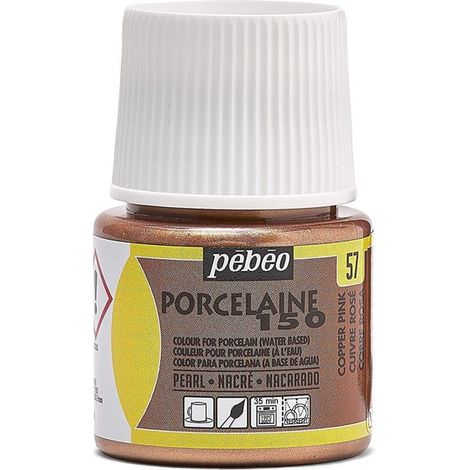 Peinture porcelaine - Pébéo - P150 - Effet brillant - 45 ml - Cuivre Rose (1/4)