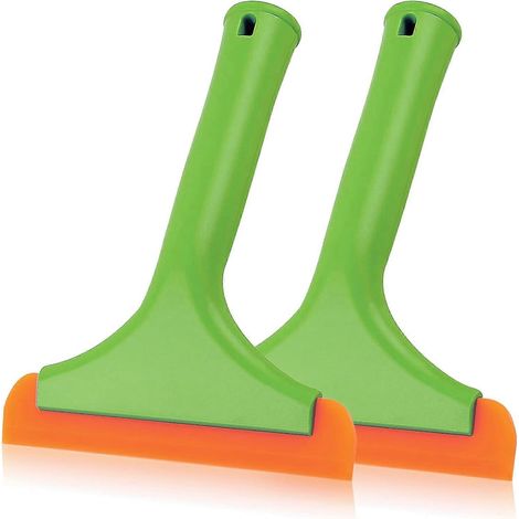 Grattoir universel pour vitres de voiture et portes de douche, grattoir en silicone ultra-doux pour le nettoyage des vitres et des pare-brise (2 pièces, vert) (1/5)