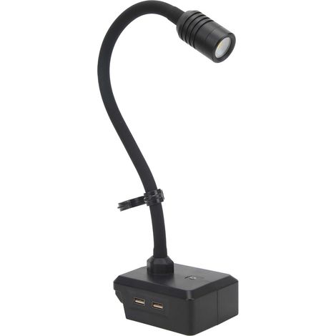Lampe LED sans fil compatible avec les batteries au lithium Bosch 14,4 V-20 V MAX, avec deux ports USB et un crochet. (1/5)