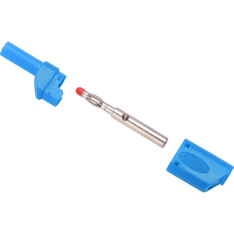 10 x 22,160 Connecteurs bananes de sécurité isolés de 4 mm avec boîtier pour tests électroniques (bleu) (1/5)
