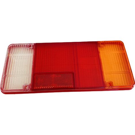 Maxter – Cabochon droit pour feu poids lourd – Dimensions 304 x 131 mm – Couleur rouge/orange pour visibilité optimale – Éclairage remorque