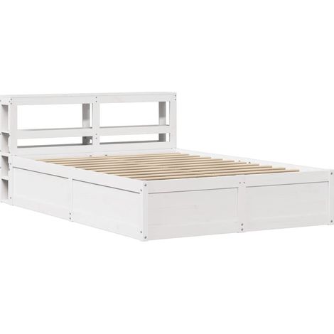 Maison Exclusive - Cadre de lit avec tête de lit blanc 120x190 cm bois pin massif (1/5)