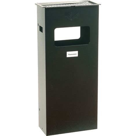 Pattumiera Posacenere per Esterno con Griglia Estraibile 30x15x70h - Salone