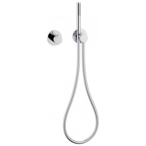 Keuco IXMO Ensemble de douche 12, 59602, avec rosaces angulaires, thermostat pour 2 consommateurs, chromé - 59607010001