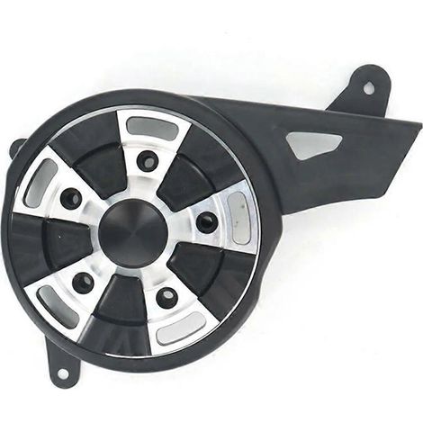 Motorrad-Kettenradabdeckung, schwarze vordere Riemenscheibenabdeckung (1/5)