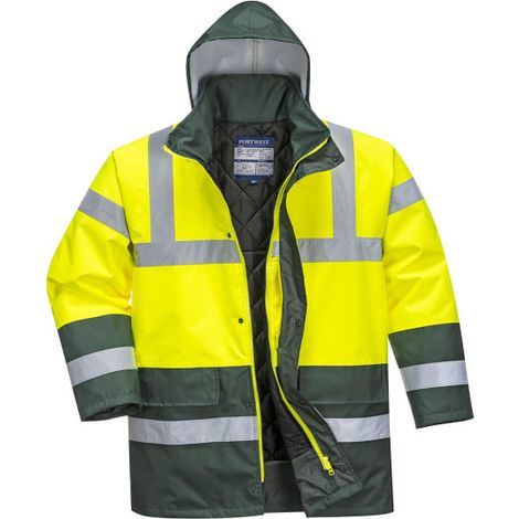 Parka de alta visibilidad Contrast Traffic Amarillo/Verde XXL