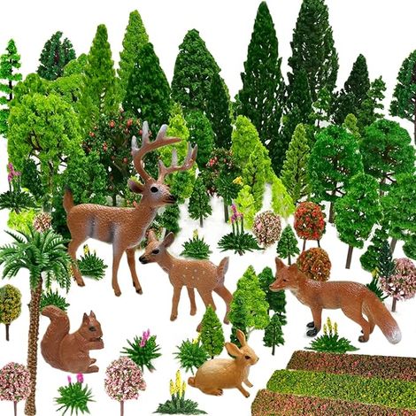 Modèle Arbres, 4-16 cm, Miniatures, Figurine pour Les Projets, Paysage de Train sans Foundation, Figurines d'animaux (1/5)