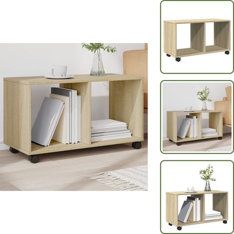 vidaXL Armoire à roulettes chêne sonoma 72x33x42,5cm bois d’ingénierie (1/5)