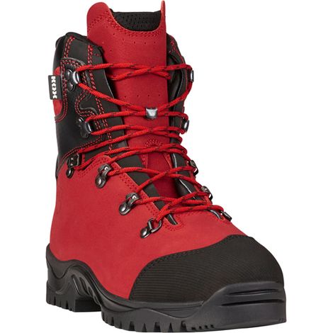 KOX Schnittschutzstiefel / Schnittschutzschuhe DUE Rot Größe 46   S3  Forst  Atmungsaktive Polsterung   Wasserdicht