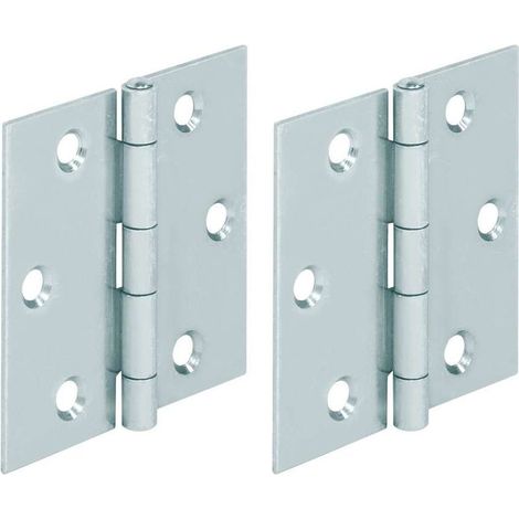 Charnière plate carré acier 60x60mm – Épaisseur 1,35mm – Diamètre trou 57mm – Pour meuble bois porte placard étagère cuisine (1/2)