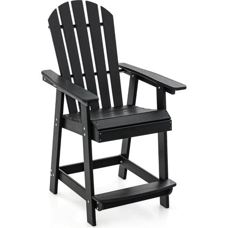 Outdoor barhocker mit armlehne fustutze hdpe patiostuhl wetterfester pub hocker schwarz