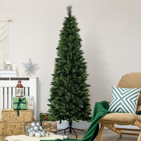 Albero di Natale artificiale da 180 cm con 618 rami di aghi di pino e base in acciaio Ø70x180cm, verde. (1/5)