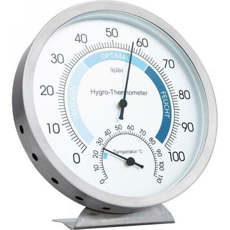 Thermomètre Hygromètre Analogique, Station Météo Précise Pour La Mesure De L'humidité Et De La Température, Thermomètre Intérieur Mural Design, Hydrometre Intérieur Pour Un Environnement Sain (1/4)