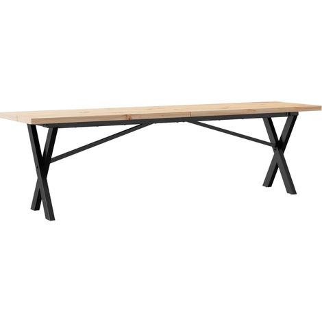 Maison Exclusive - Couchtisch X-Gestell 160x40x45,5 cm Massivholz