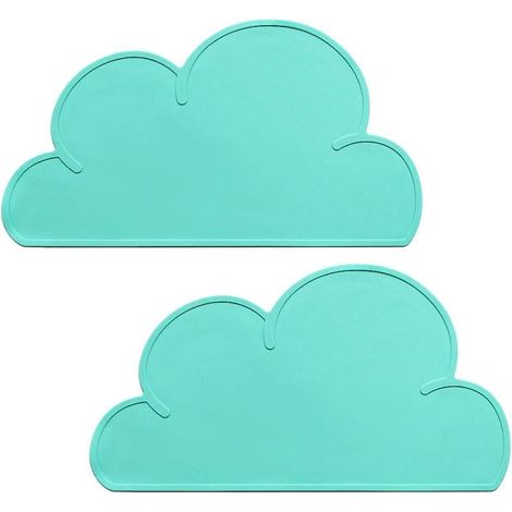 Lot de 2 sets de table pour enfants, coussinets antidérapants en silicone, plateau repas antiadhésif et résistant à la chaleur, sets de table de voyage portables, couverts pour tout-petits. (1/5)
