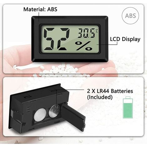 Mini thermomètre numérique LCD hygromètre température humidité -50 70 ℃ 10% 99% RH thermomètre portable indicateur d'hygromètre, (3 pièces - A) (1/5)