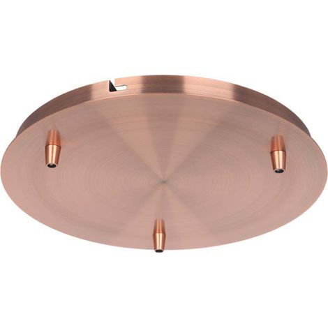 V-TAC Kronleuchterrosette aus Stahl, d:300h:25mm, mit 3 Löchern, Kupferfarbe