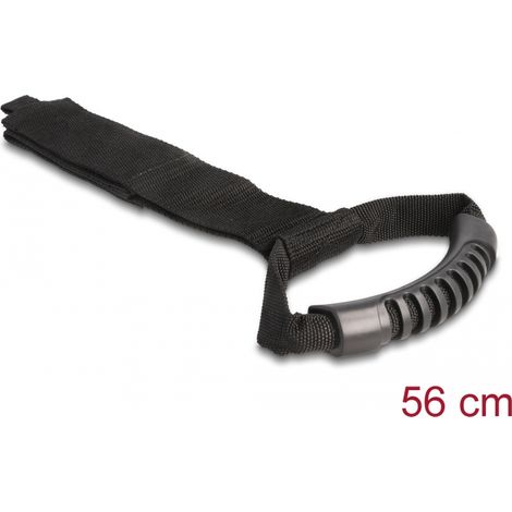 Delock Correa de transporte con cierre de gancho y bucle de LA 560 mm x AN 50 mm negro 2 piezas