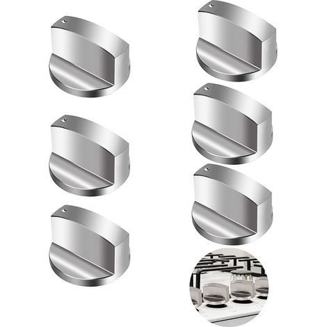 Gas Knobs Universal Metal Control Knobs Universal Knob Silver Gas Stove Knobs for Oven and Gas Stove