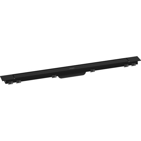 Caniveau de douche linéaire 900 mm, Siphon de sol avec cadre réglable en hauteur, Noir mat, 56216670 (1/5)