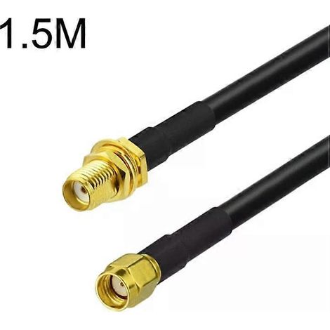Câble adaptateur coaxial SMA femelle vers RP-SMA mâle - 1,5 m RG58 (1/5)