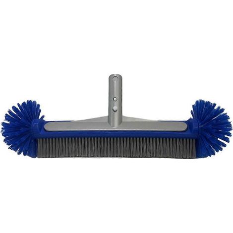 Tête de brosse de piscine avec manche en aluminium et dos en demi-sphère en aluminium. (1/4)