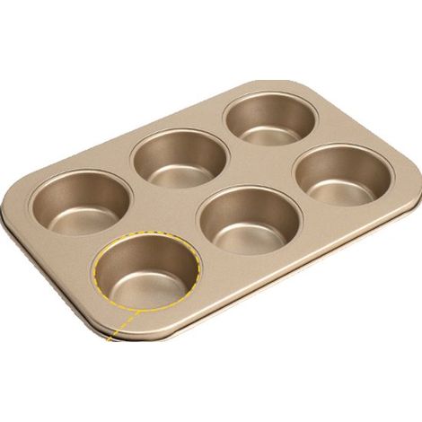 Antihaftbeschichtete Muffinform, für Cupcakes, Brownies, Pudding und andere Backwaren, Schwarz, 25,5 x 19,5 cm (1/5)