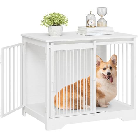81 cm Cage pour Chiens, Table d'Appoint,Cage pour Chiots,2 Portes (1/5)