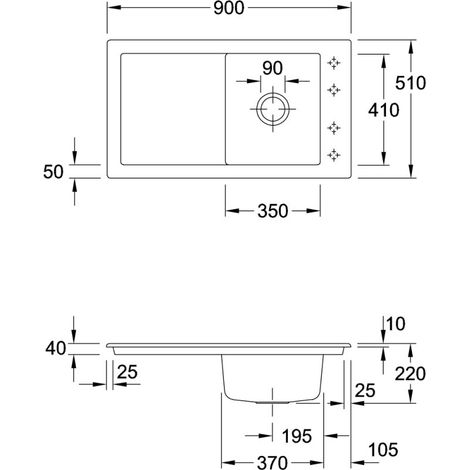 Villeroy & Boch 330702KD EB-SP Timeline 50 900x510mm Exc-Garn.