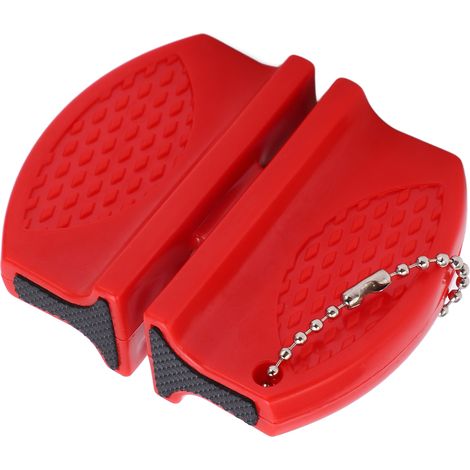 Affûteur de couteaux portable mini multifonctionnel double face pour une utilisation en extérieur, rouge (1/5)