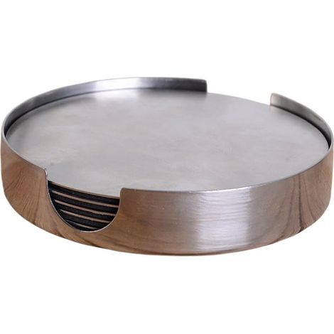 Un lot de 6 dessous de verre ronds isolés en EVA en acier inoxydable – Parfait pour les sous-verres de bière d'hôtel, les sets de table, la maison (1/5)