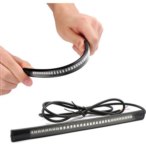 Plaque d'immatriculation LED moto multifonction feu stop clignotant rouge jaune 12-15V pour customisation (1/5)