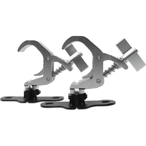 Une paire de crochets de projecteur de scène en aluminium, pinces de fixation pour projecteur à tête mobile, capacité de charge sûre de 150 kg, compatible avec l'équipement de scène DJ disco (A). (1/5)