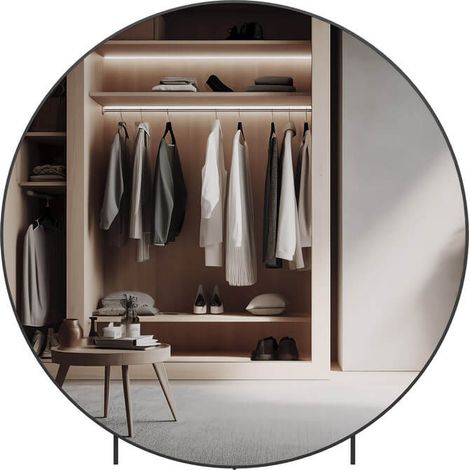 HOME DELUXE XXL-Spiegel Rund KALI - 140 x 140 cm I Luxusspiegel, Rundspiegel, Wandspiegel, Raumerweiterungsspiegel, Elegant, Modern, Hochwertig, Oversize, Panorama  Runder Spiegel, HomeDeluxe Spiegel,