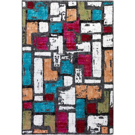 Wohnzimmerteppich modernes mehrfarbiges geometrisches Design Milano MUL022