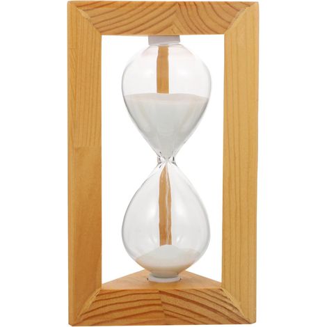 Minuteur Sablier en Bois Massif Verre et Sable Fluide, Décoration (1/5)