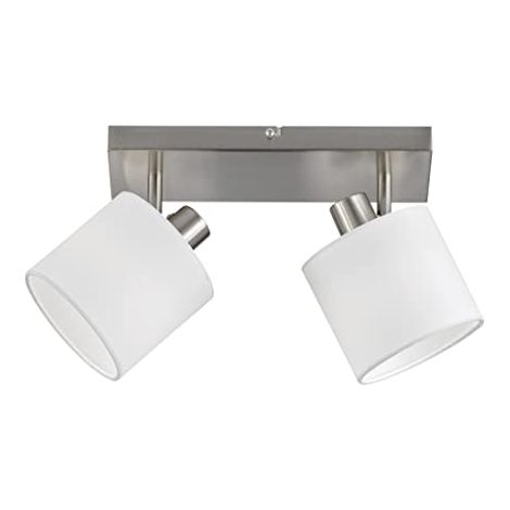 Faretti da Interno su Barra Acciaio 2 Spots E14 Diffusori Bianchi GD Trio (1/4)