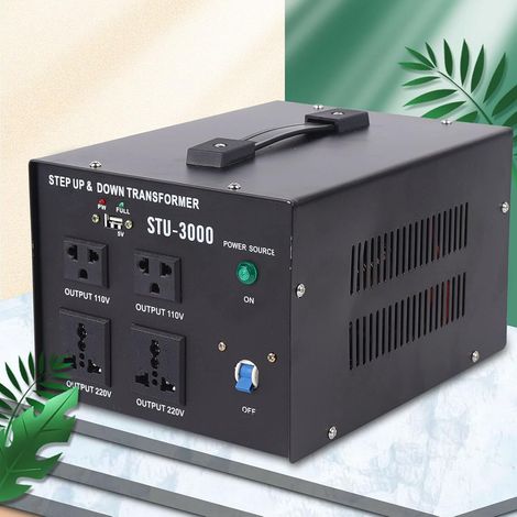 Gojoy – Convertisseur de tension 3000W – Tension d'entrée 110/220V AC – Tension de sortie 110/220V AC et 5V DC USB – 5 sorties simultanées